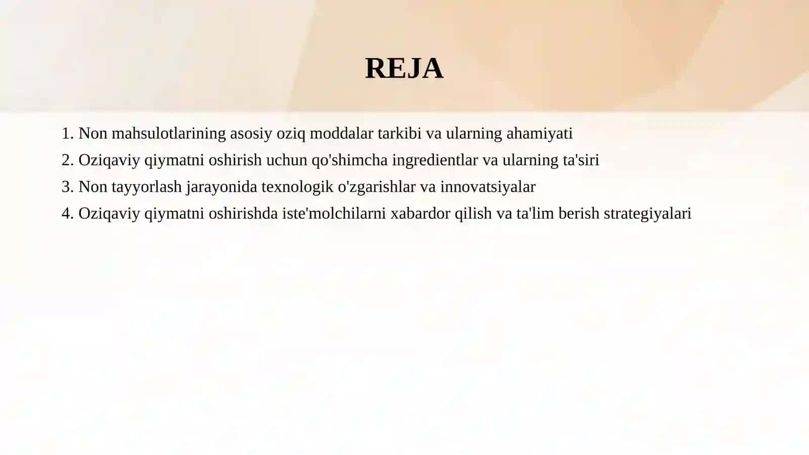 Non mahsulotlari ozuqaviy qiymati va unni oshirish yo'llari 2