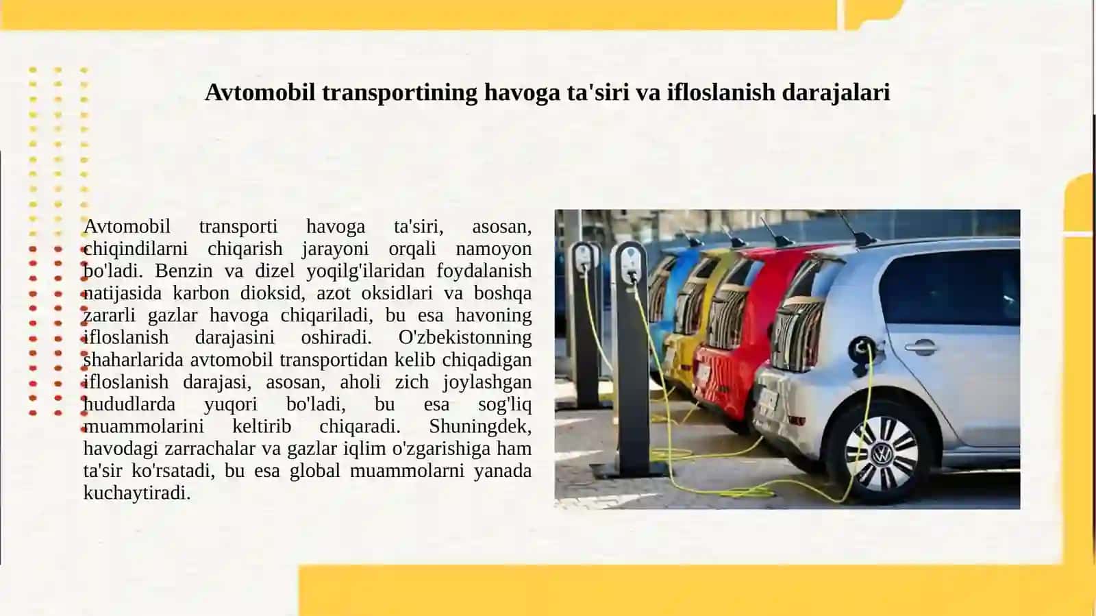 Avtomobil transportini atrof muhitga va aholiga ta'siri 2