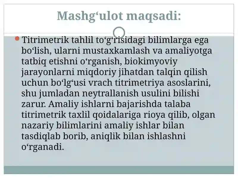 Titrimetrik Tahlil 2