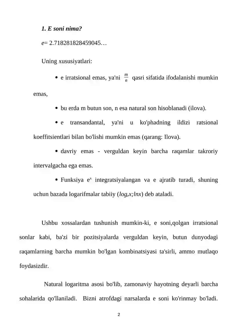 E soni haqida 2