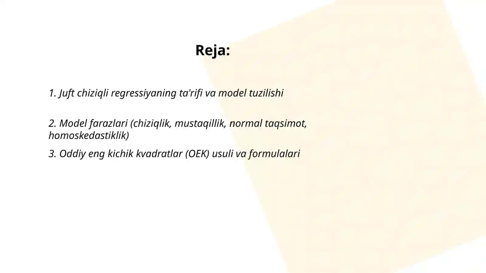 Juft chiziqli regressiya 2