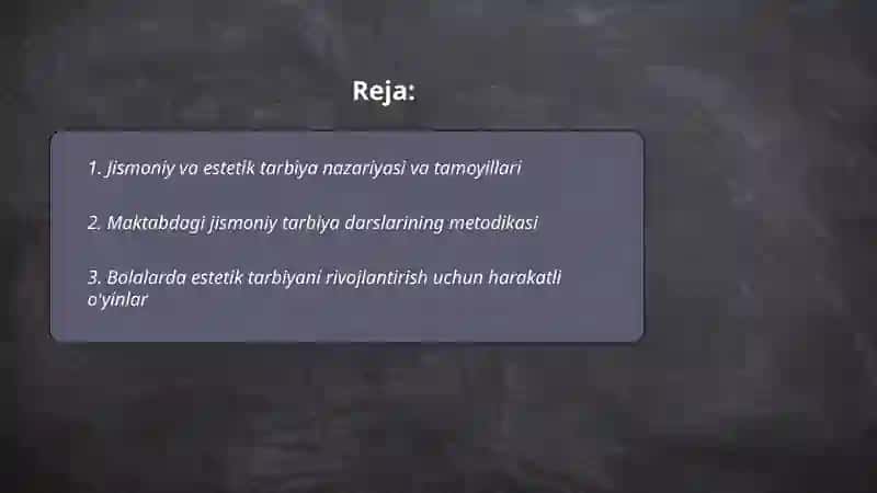 Jismoniy va estetik tarbiya 2