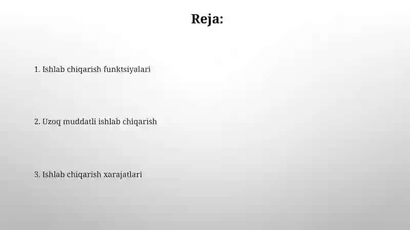 Ishlab chiqarish nazariyasi 2