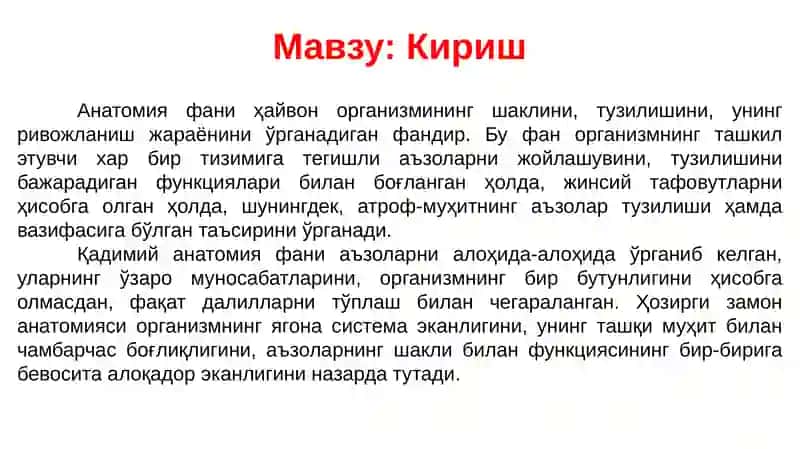 Ҳайвонлар анатомияси 2