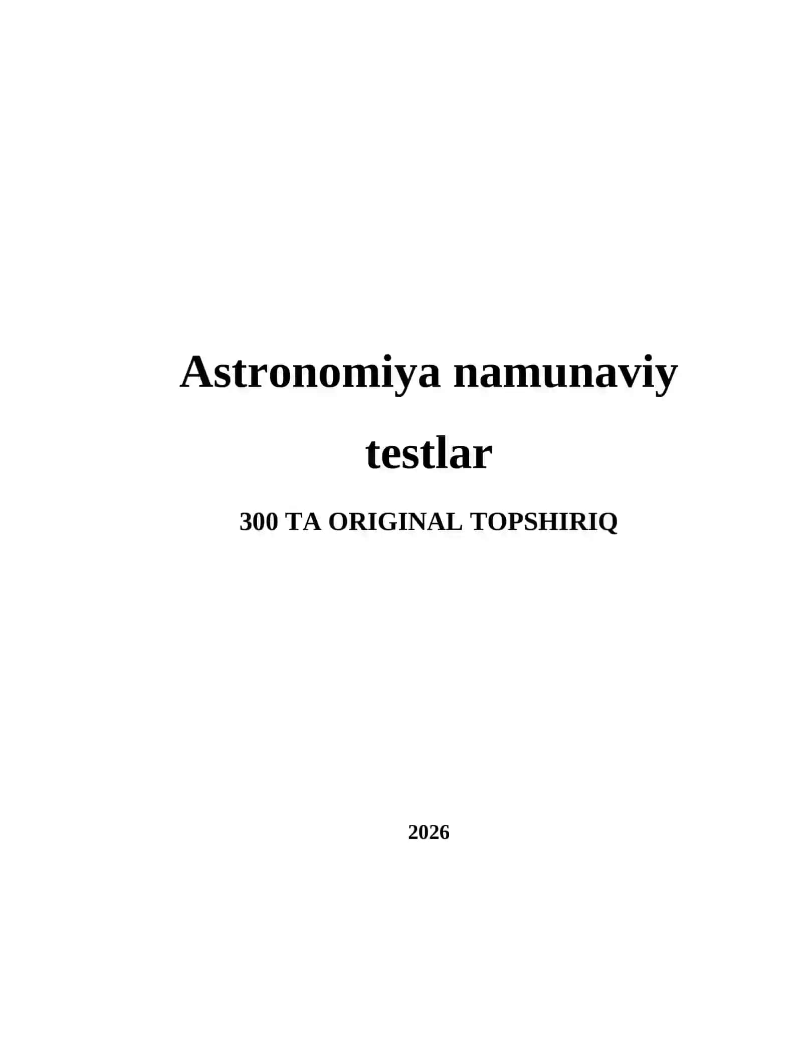 Astronomiya namunaviy testlar 2