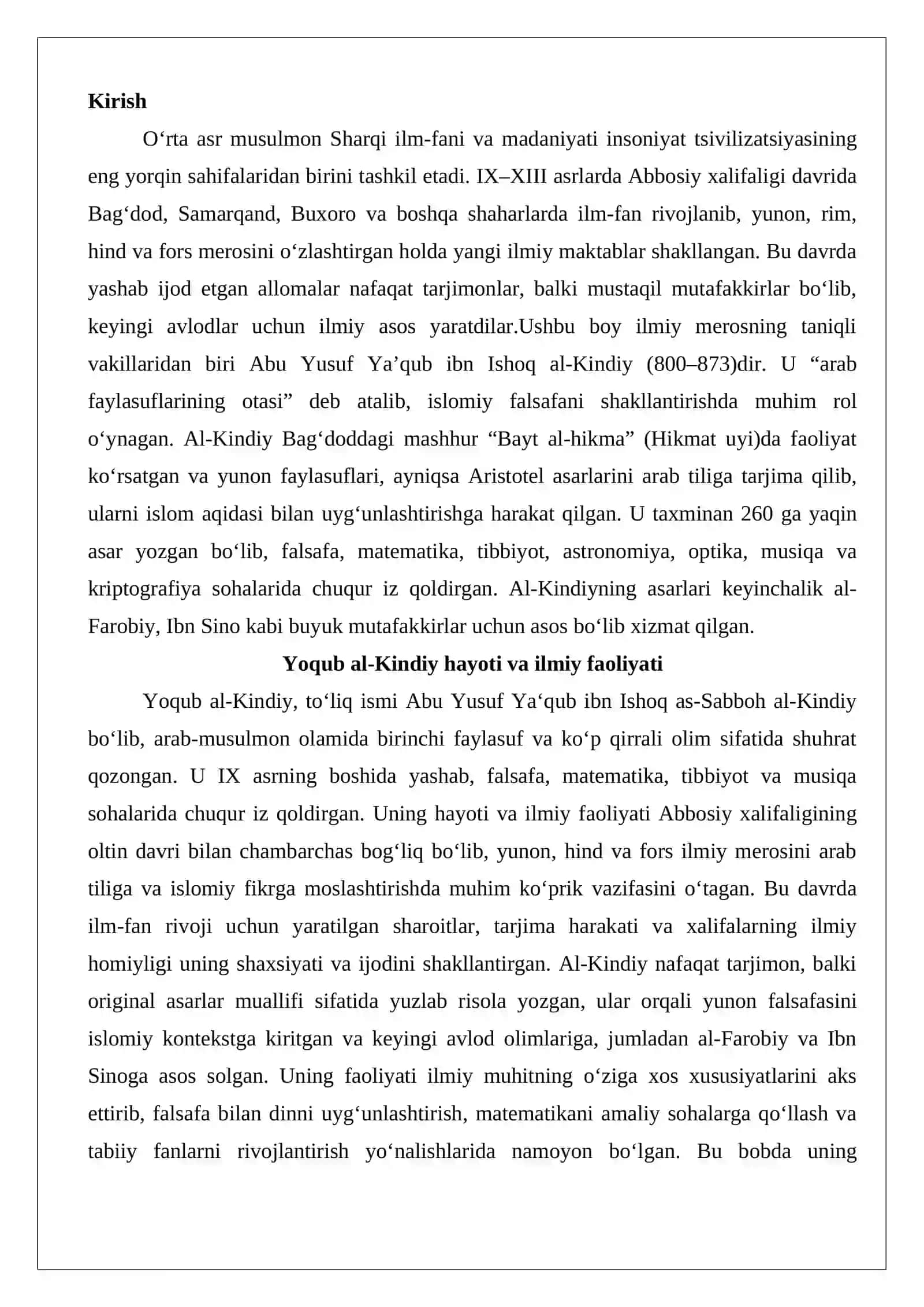 Yoqub al-Kindiy (800–873) 2