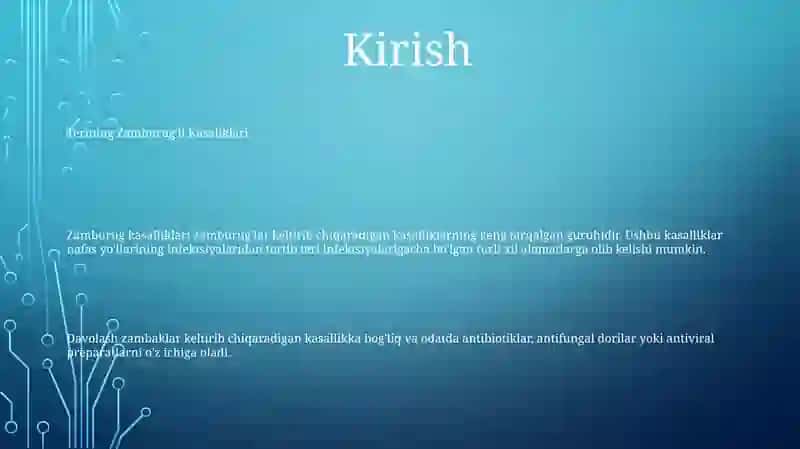 Terining Zamburug'Li Kasaliklari 2