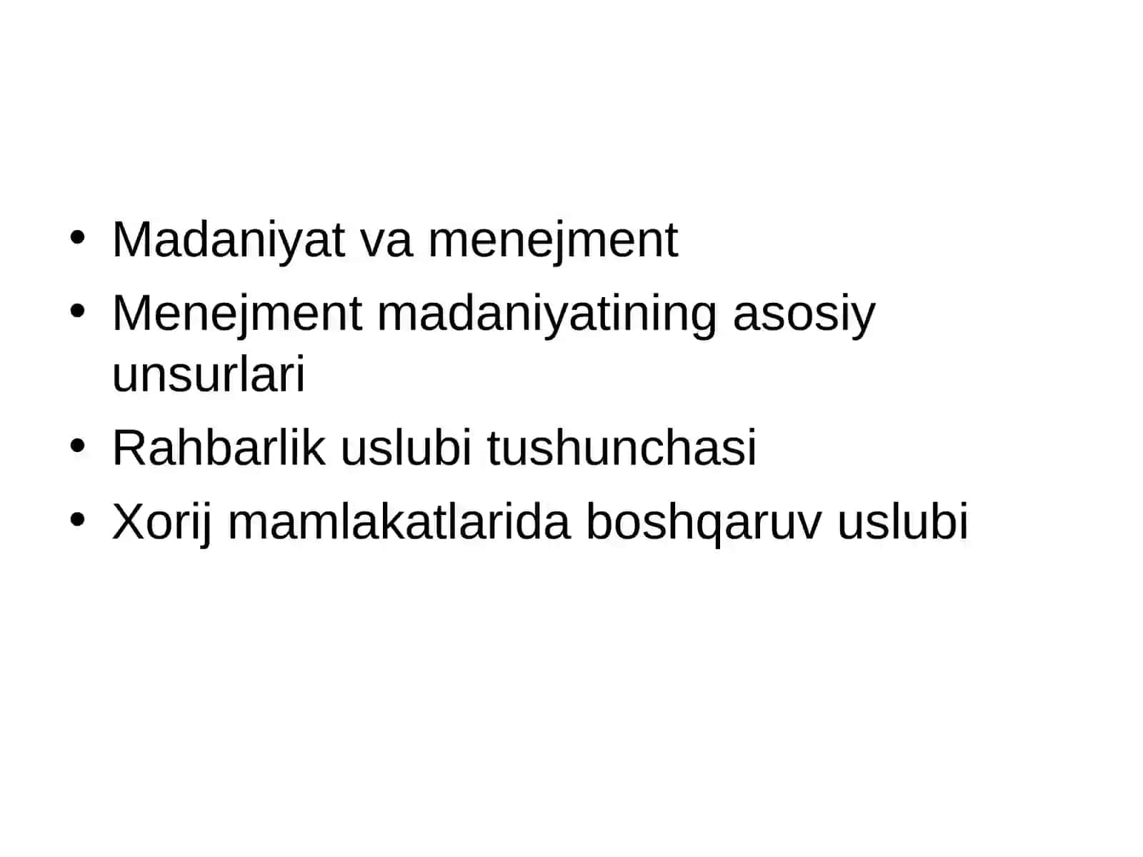 Boshqaruv madaniyati va uslublari 2