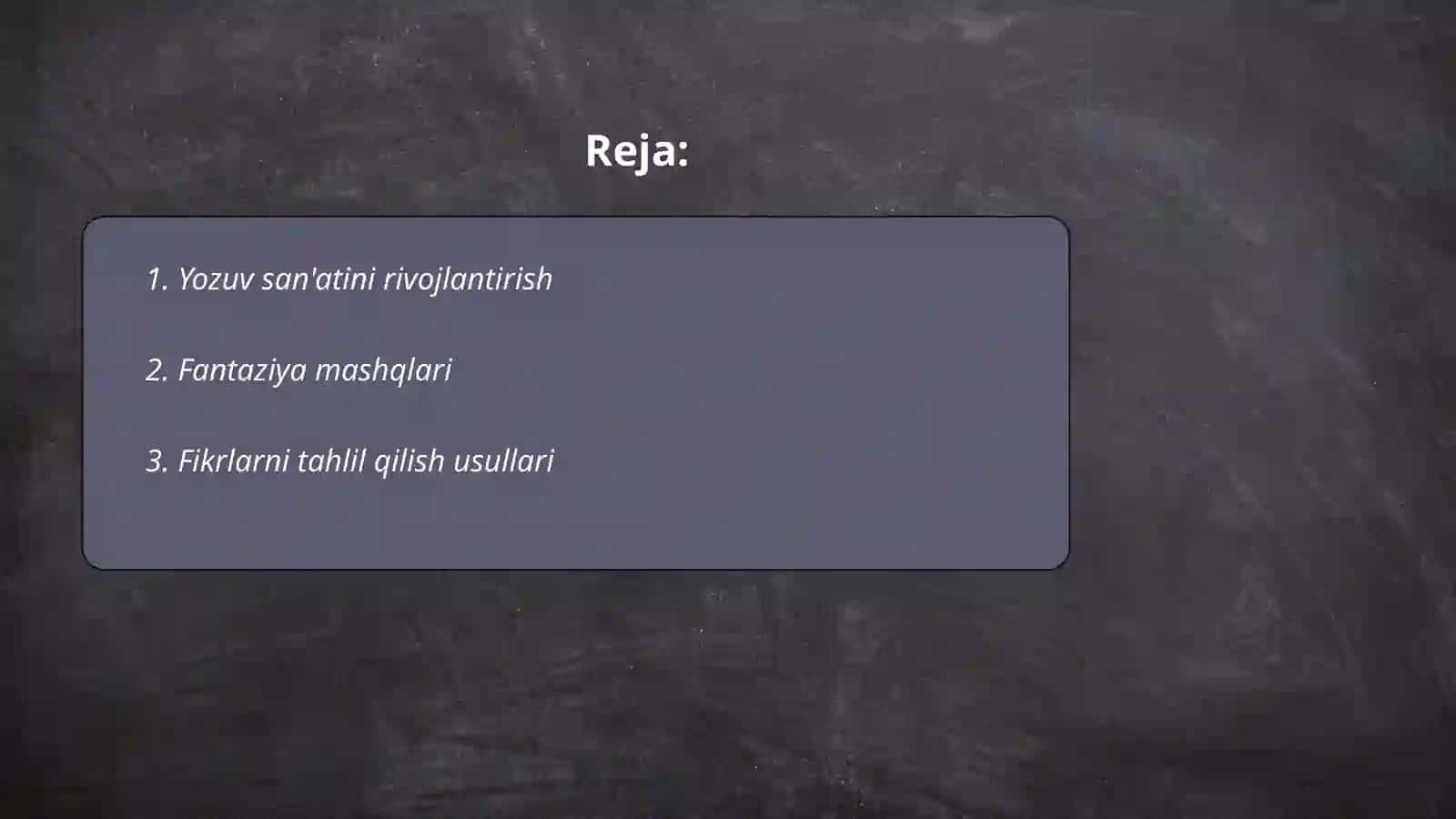 Yozuv san'atini rivojlantirish 2