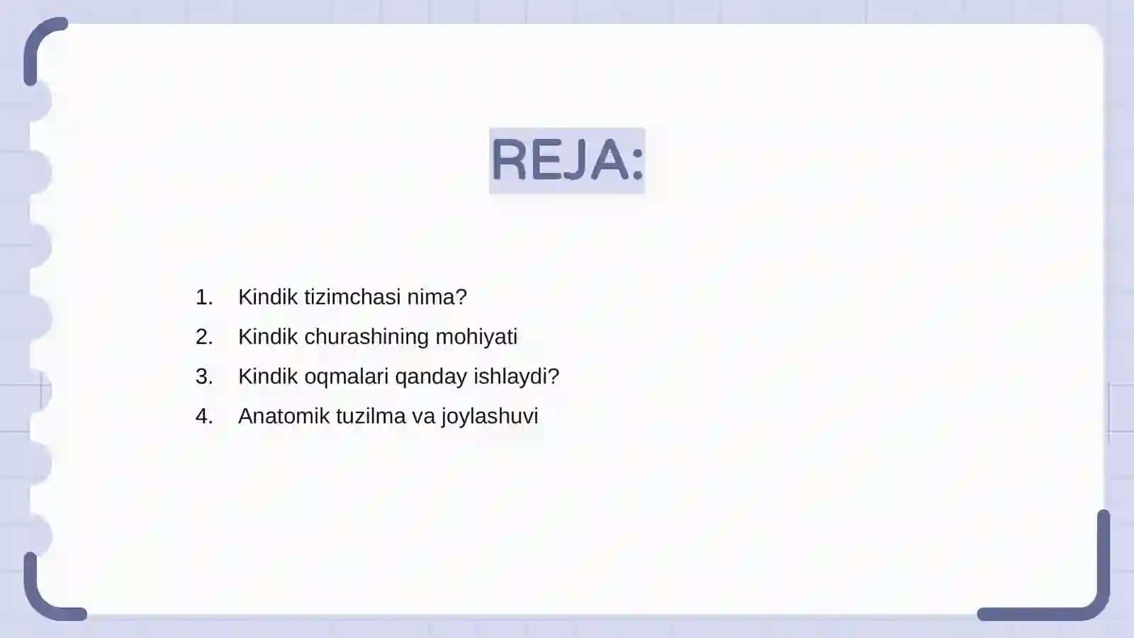 Kindik tizimchasi churrasi. Kindik oqmalari 2