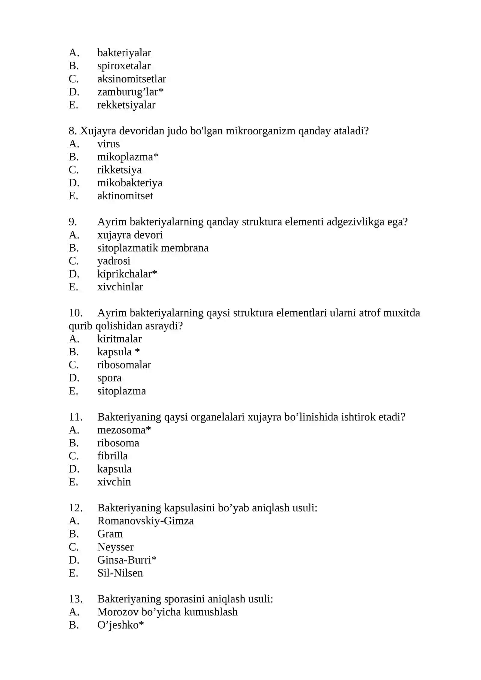 patanatomiya yakuniy testlar 2