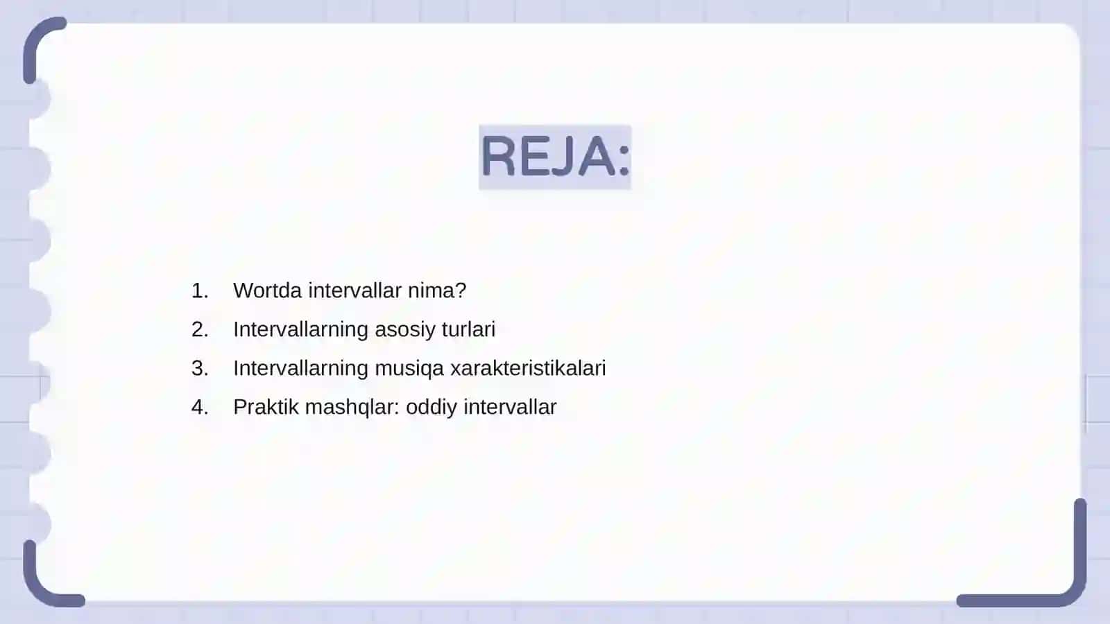Wortda intervallar bilan ishlash 2