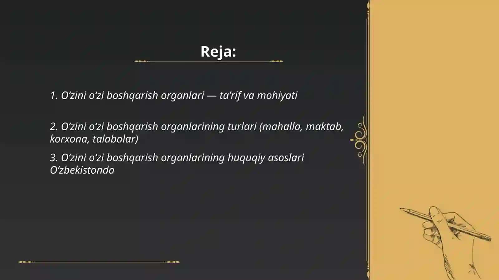 O'zini o'zi boshqarish organlari 2