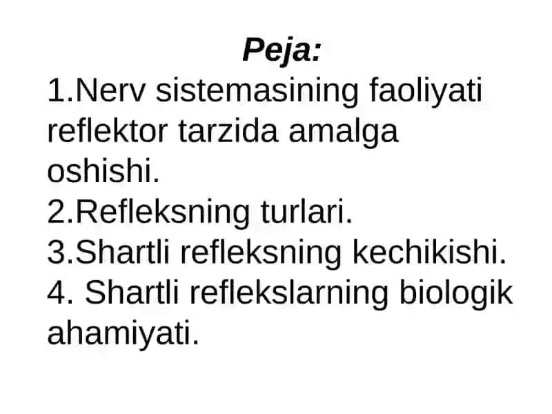 Refleks - nerv faoliyatining asosiy shakli 2