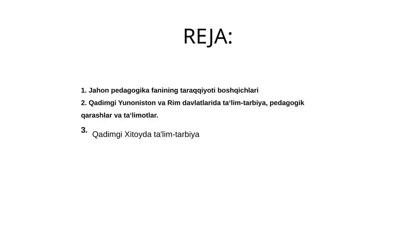 Jahon pedagogika fanining rivojlanish tarixi 2