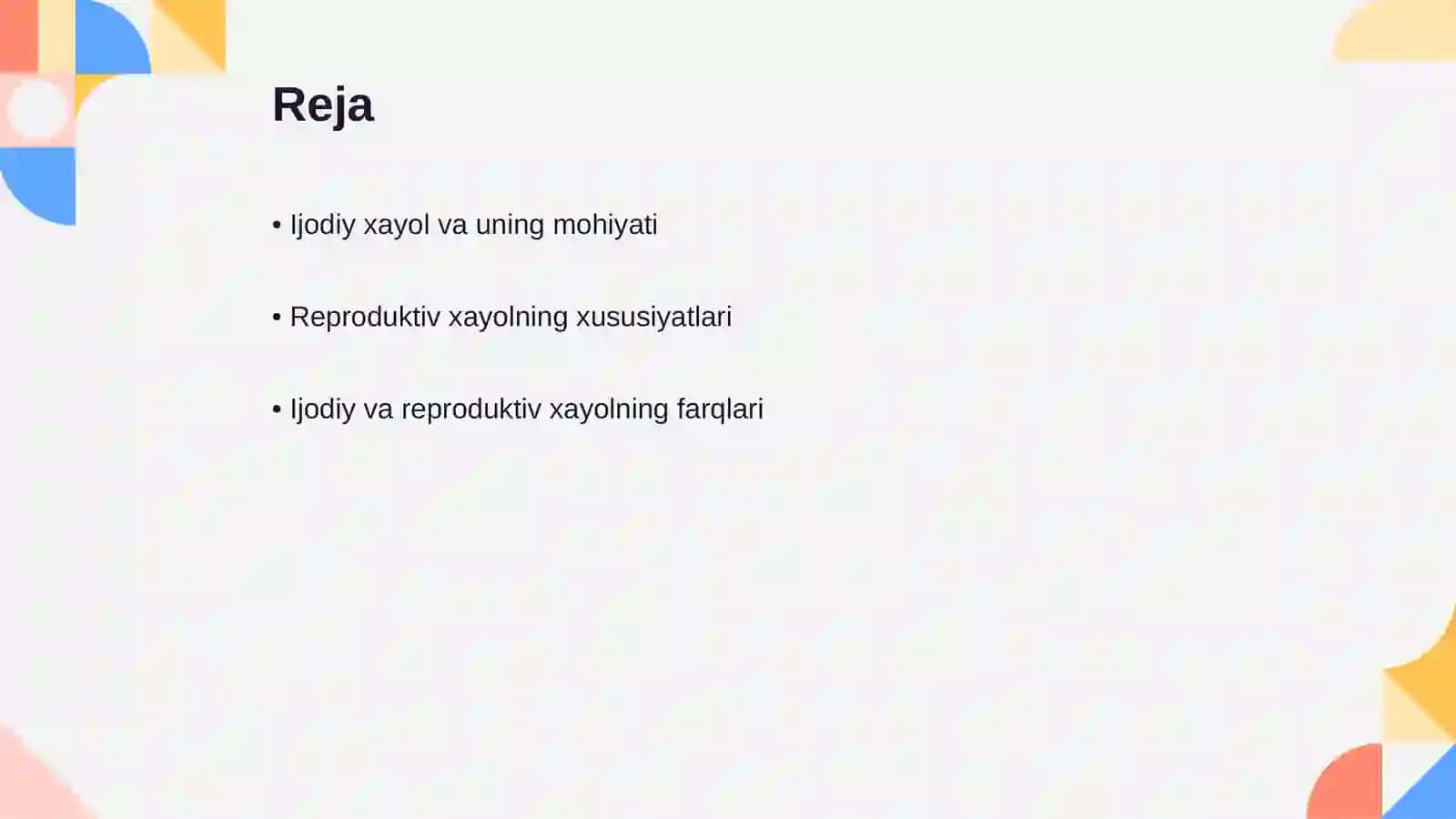 Ijodiy xayol va reproduktiv xayol 2