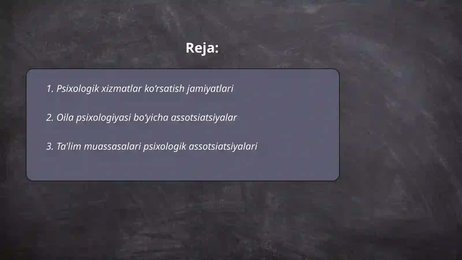 Psixologik jamiyatlar va assotsiatsiyalar 2