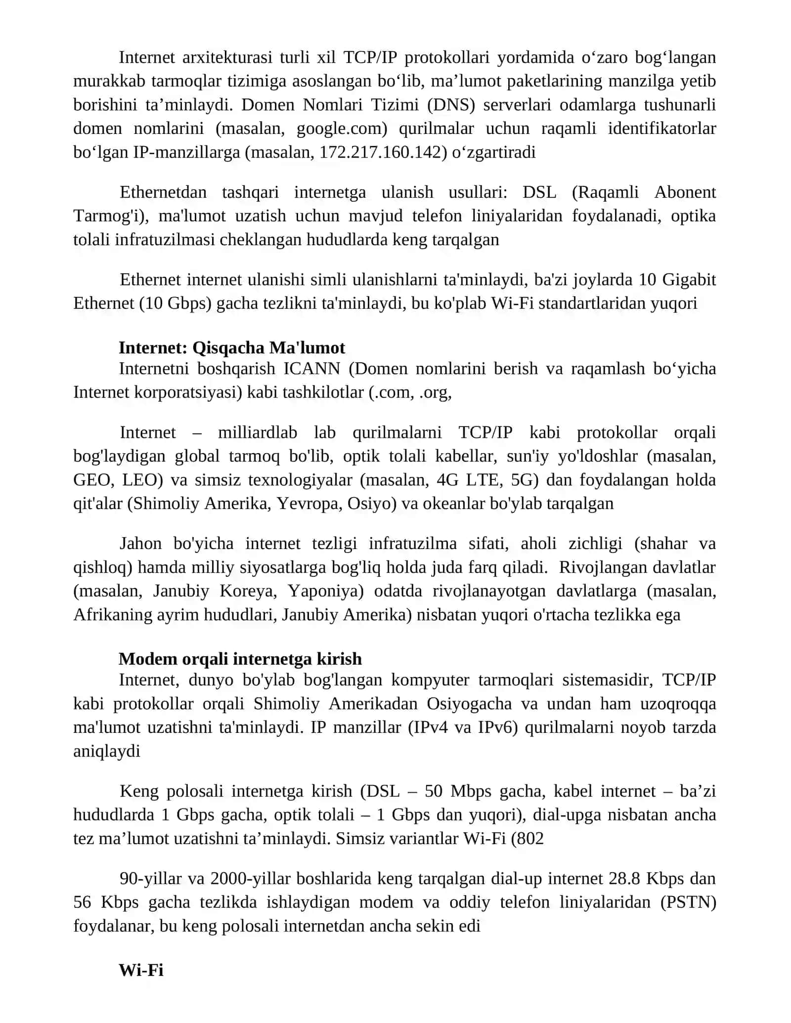 Internet global tarmog'i va intrnetga kirish usullari 2