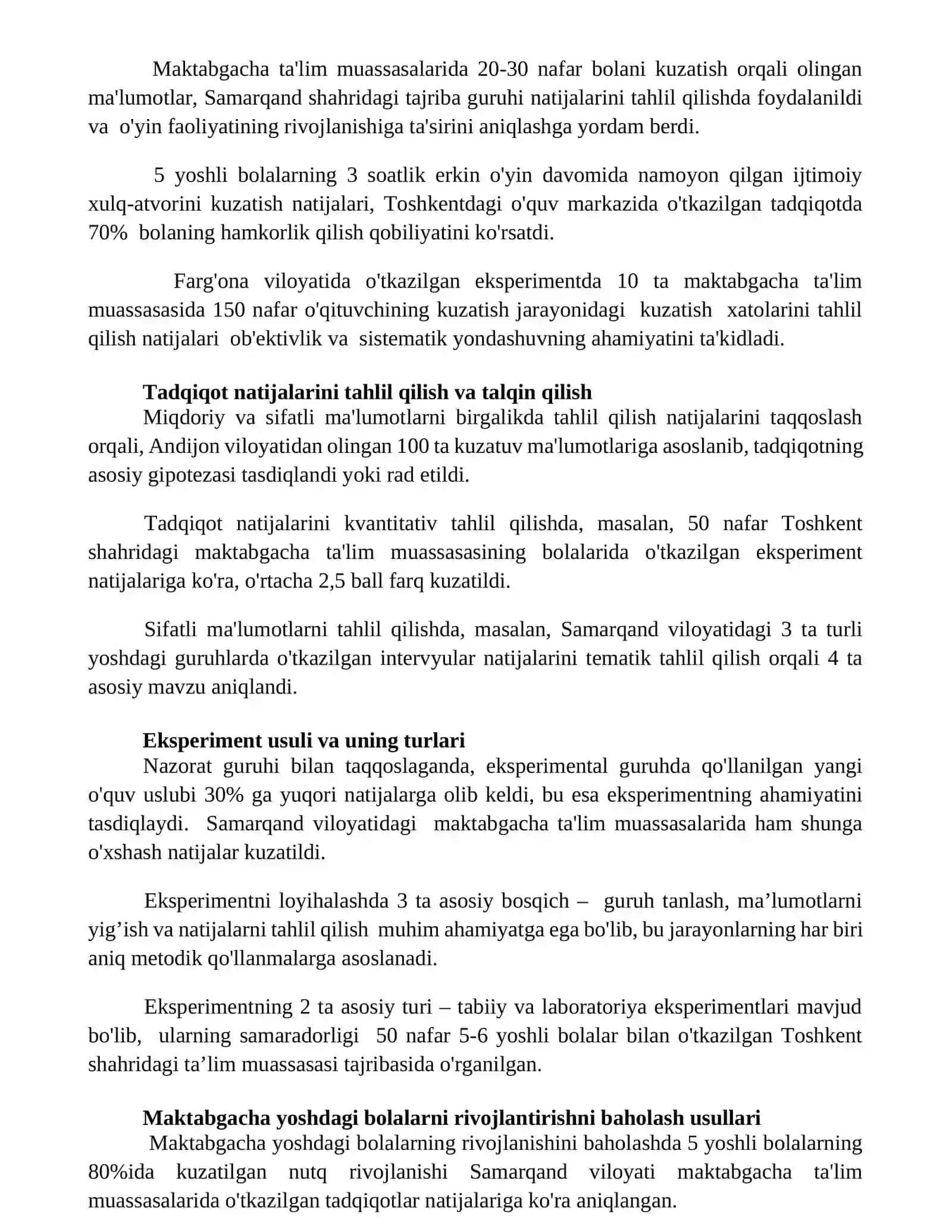 Maktabgacha pedagogikaning ilmiy tadqiqot metodlari 2
