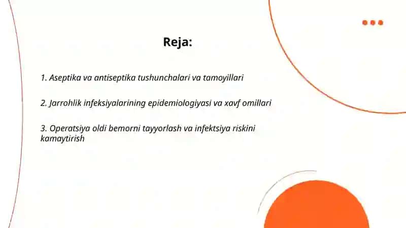 Xiturgiyada infeksiya tushishini oldini olish.Aseptika va Antisepka 2
