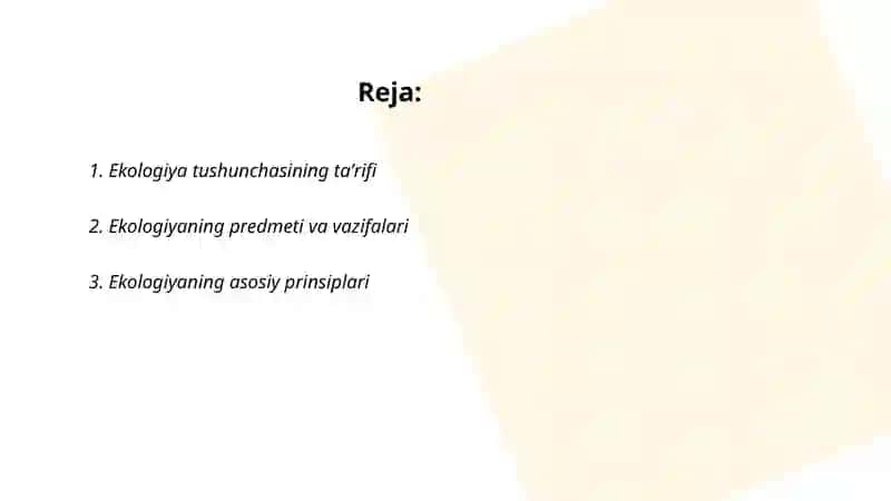 Ekologiya tushunchasi 2