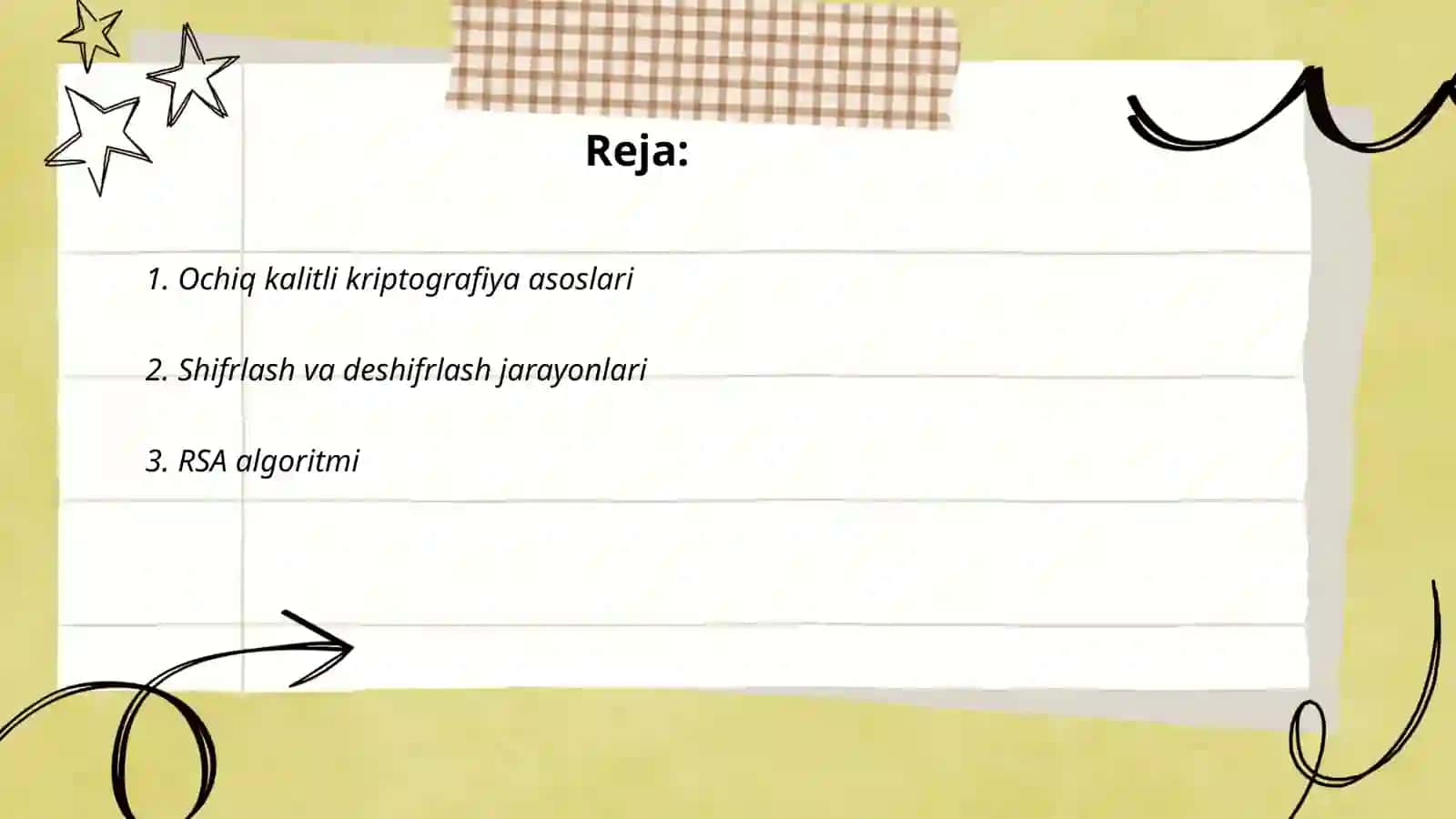 Ochiq kalitli kriptografiya asoslari 2