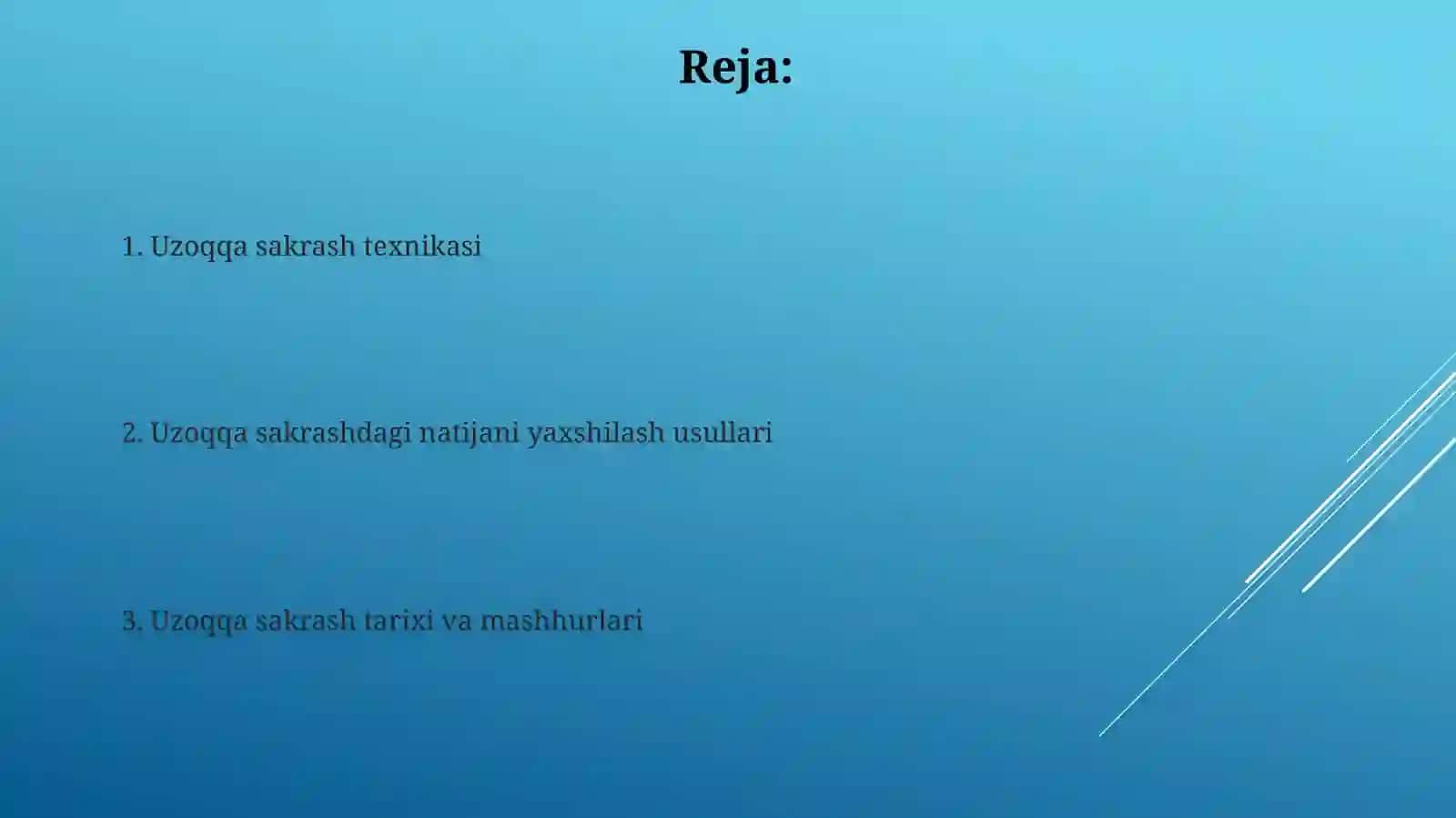 Uzoqqa sakrash texnikasi 2