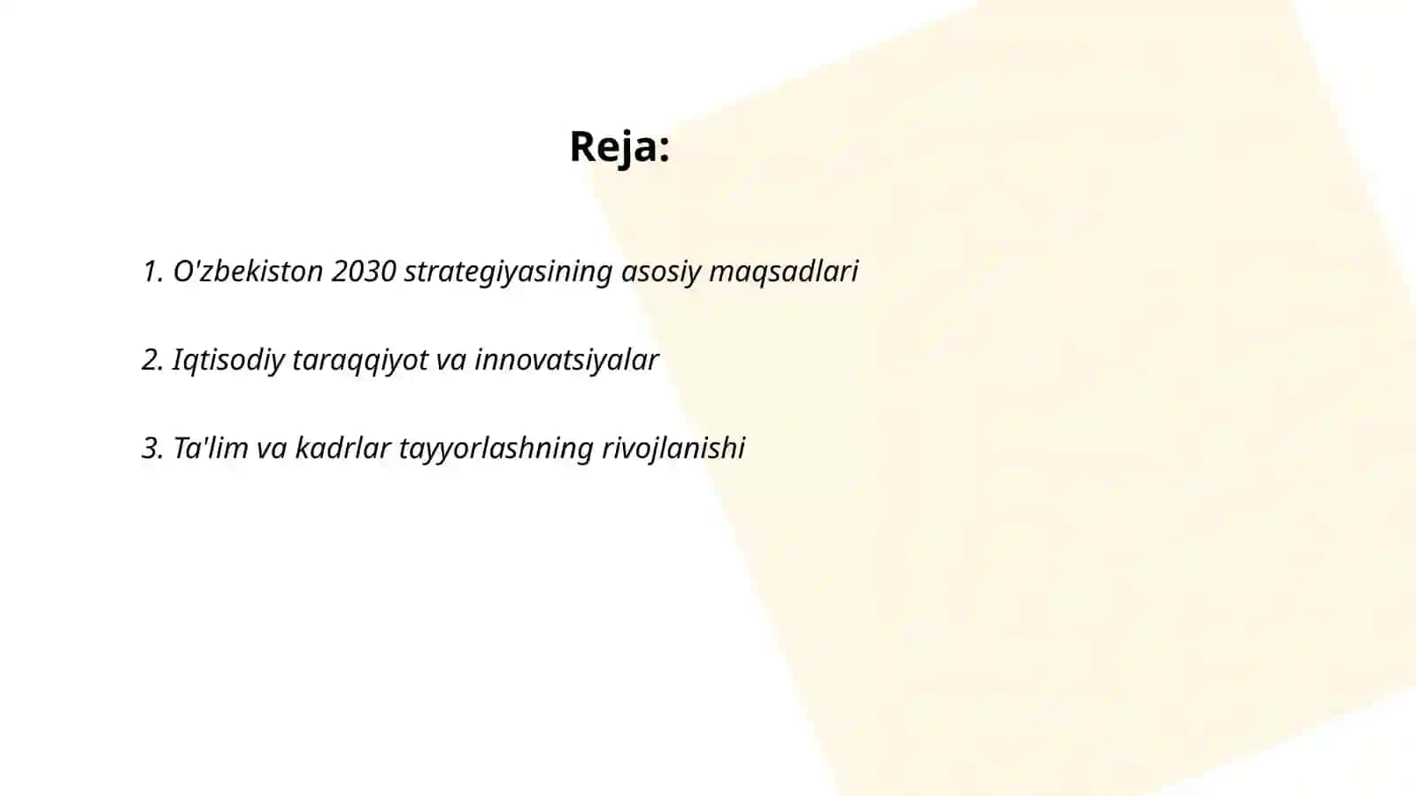 Oʼzbekiston 2030 strstegiyasi mazmun mohiyati 2