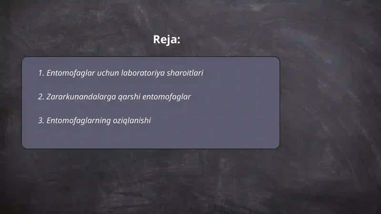 Entomofaglar uchun laboratoriya sharoitlari 2