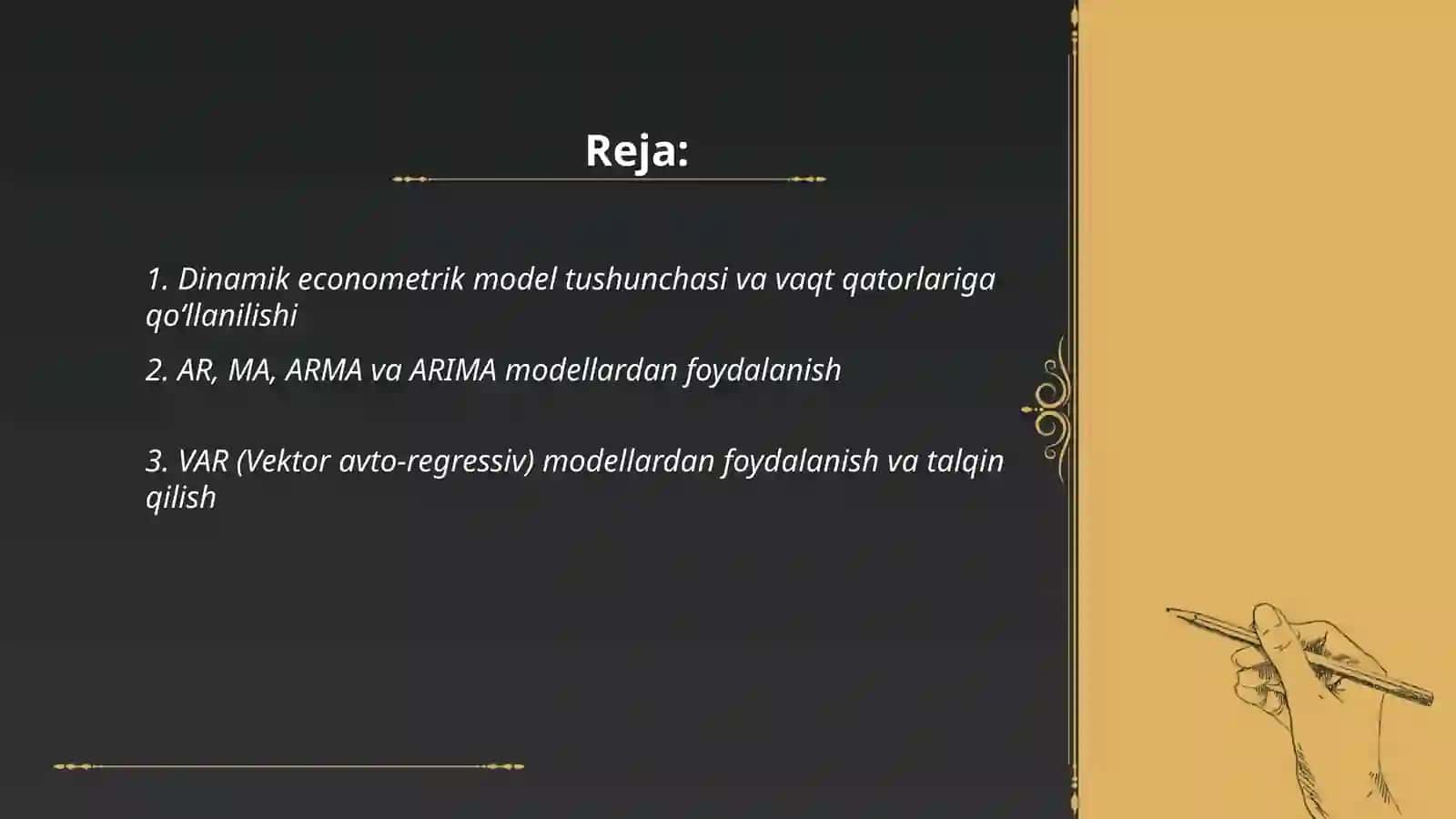 Dinamik Ekonometrik Modellardan Foydalanish 2