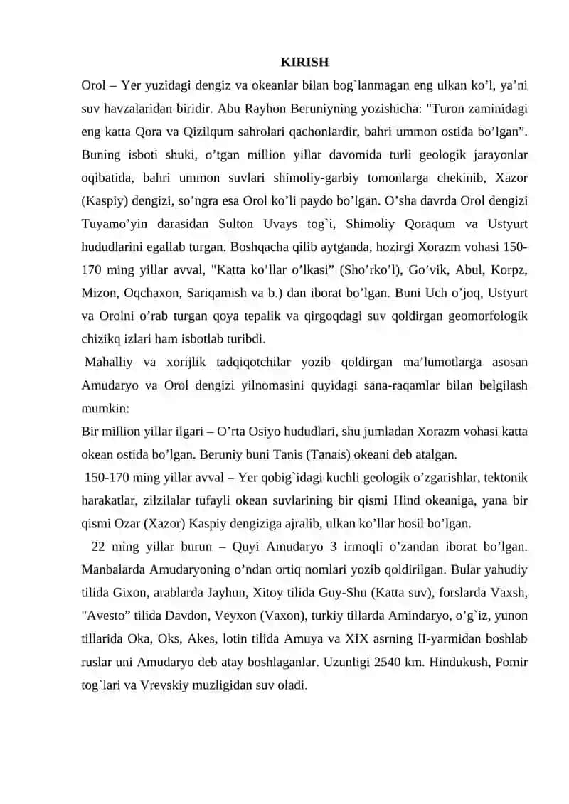 Orol Dengiz Havzasi Ekoturizm Resurslarini O‘rganish 2