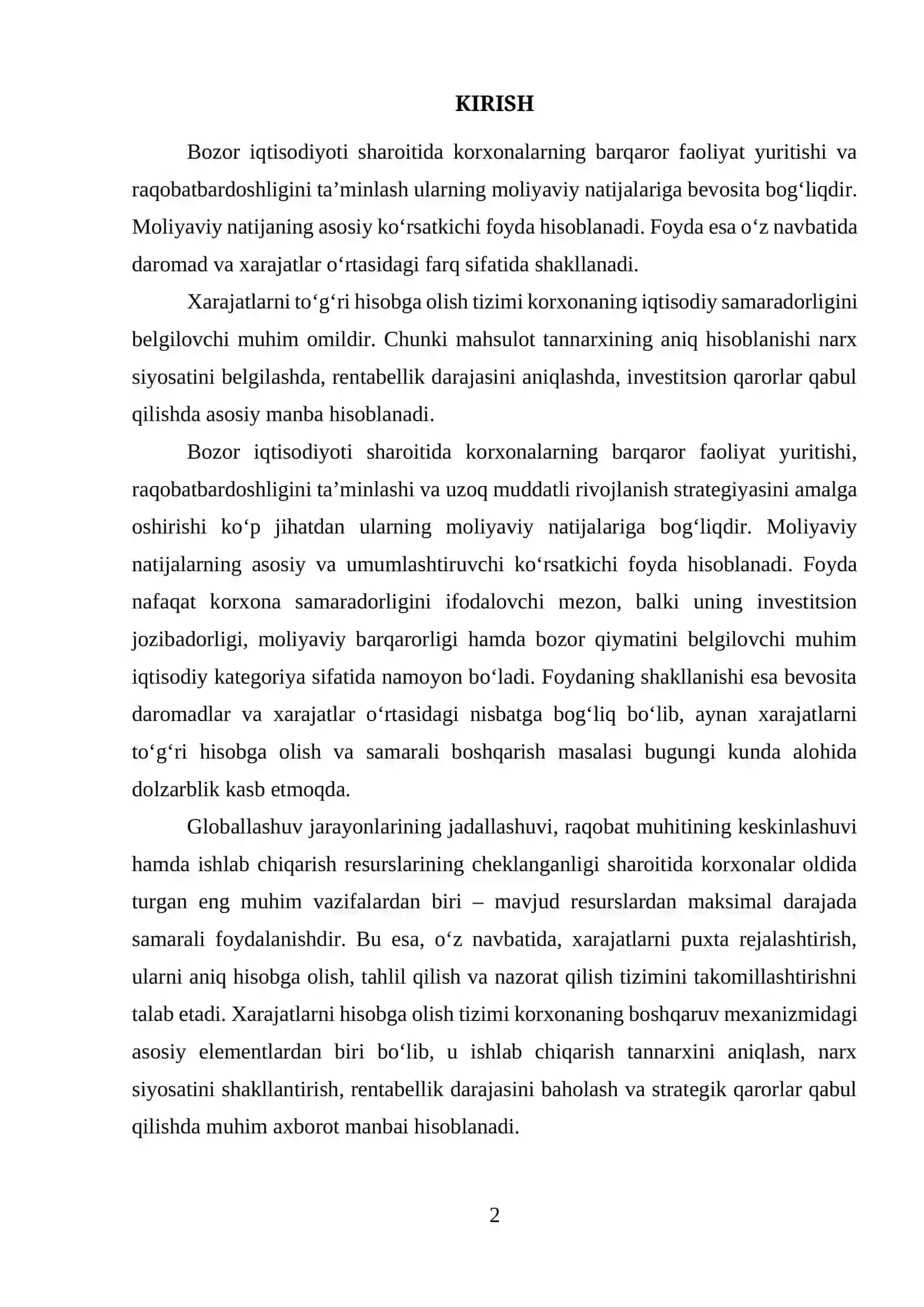 Xarajatlarni Hisobga Olish Tizimi 2