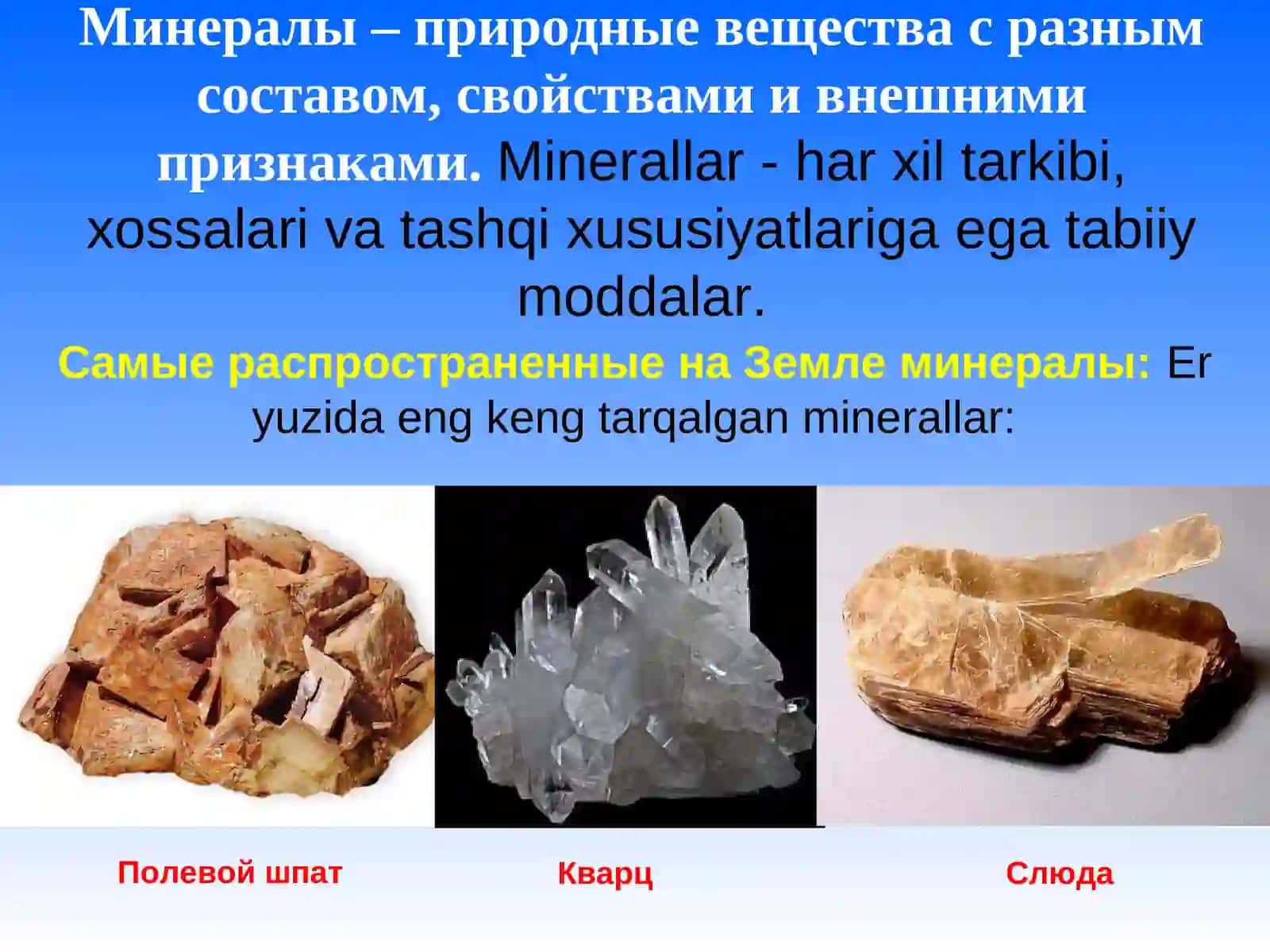 Tog' jinslari va minerallar 2