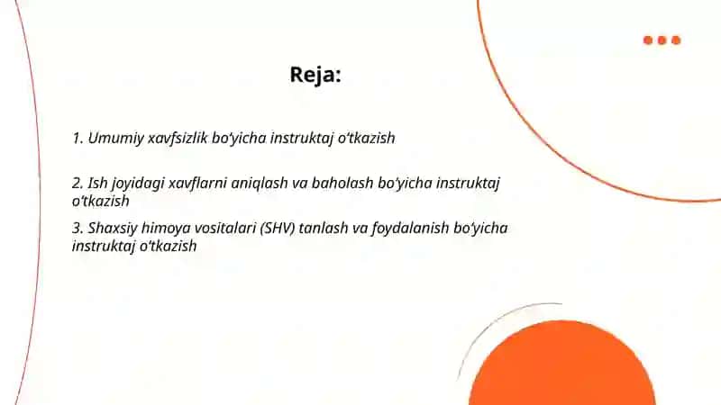 Ishchilarni xavfsizligi buyicha isruktaj utish 2