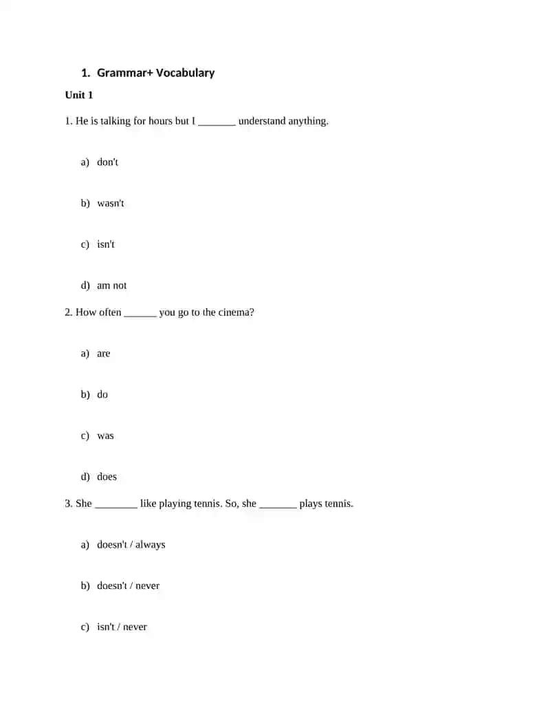 Grammar+ Vocabulary 2