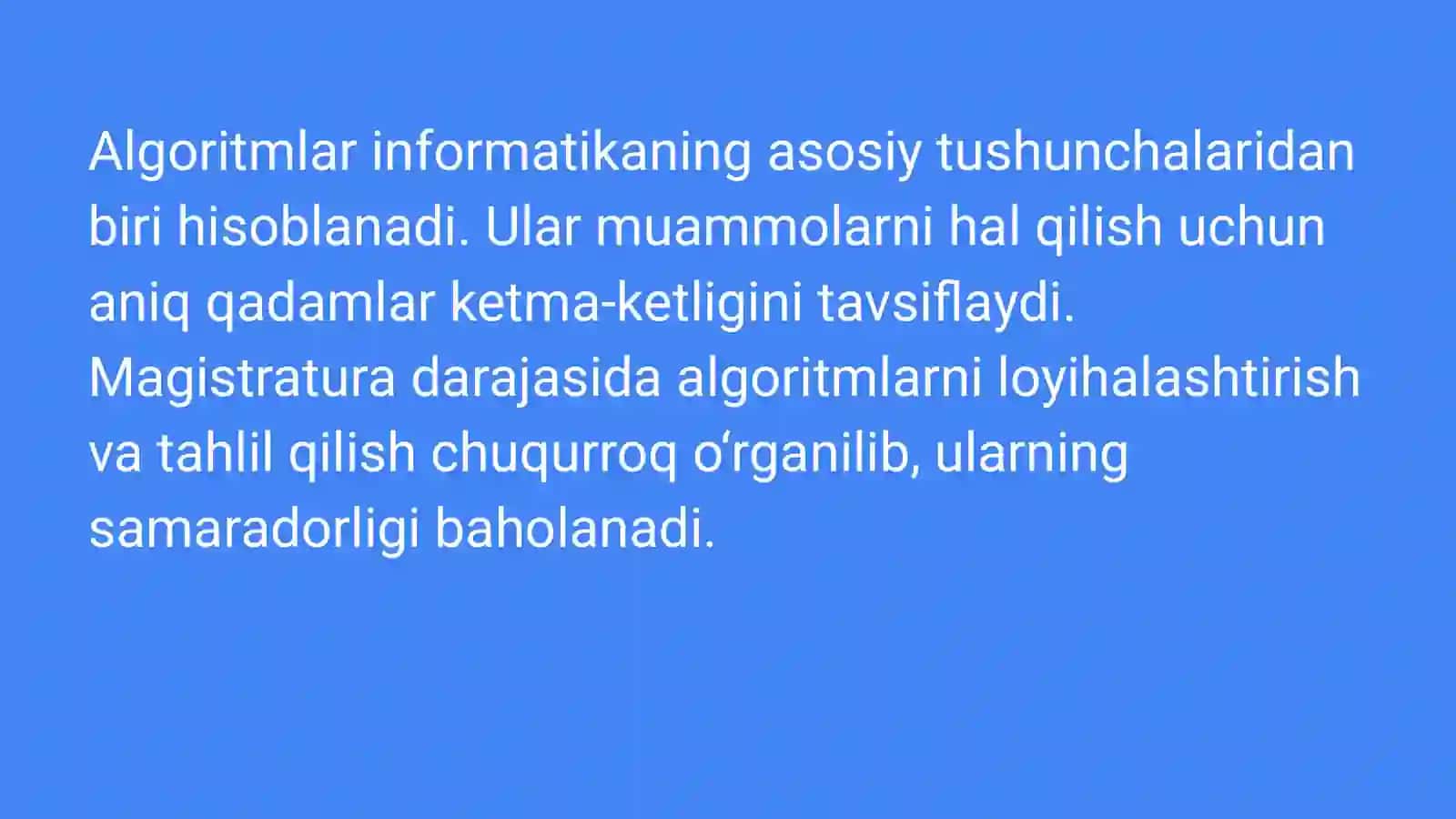 Algoritmlarni loyihalashtirish va tahlil qilish faniga kirish 2