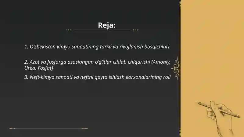Oʻzbekiston respublikasi kimyo sanoati 2