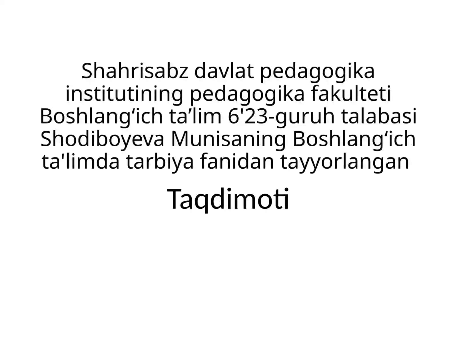 Jahon tarbiyaviy konsepsiyalari 2