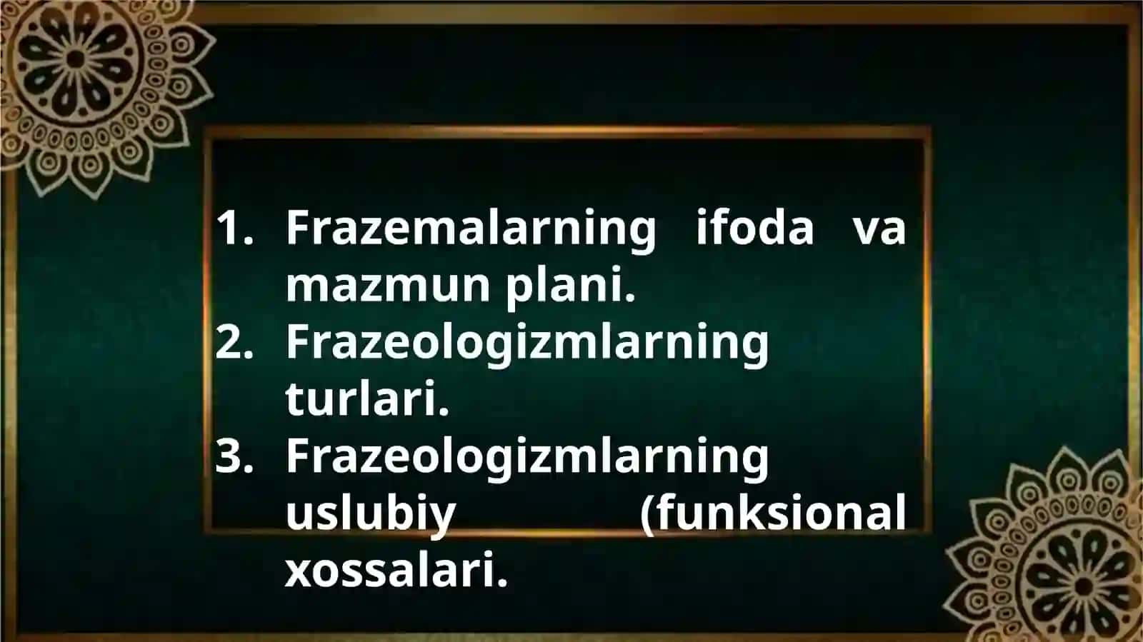 Frazeologizmlar (turg‘un iboralar) va ularning turlari 2