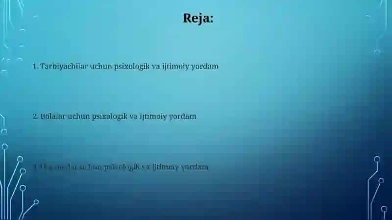 Psixologik va ijtimoiy yordam 2
