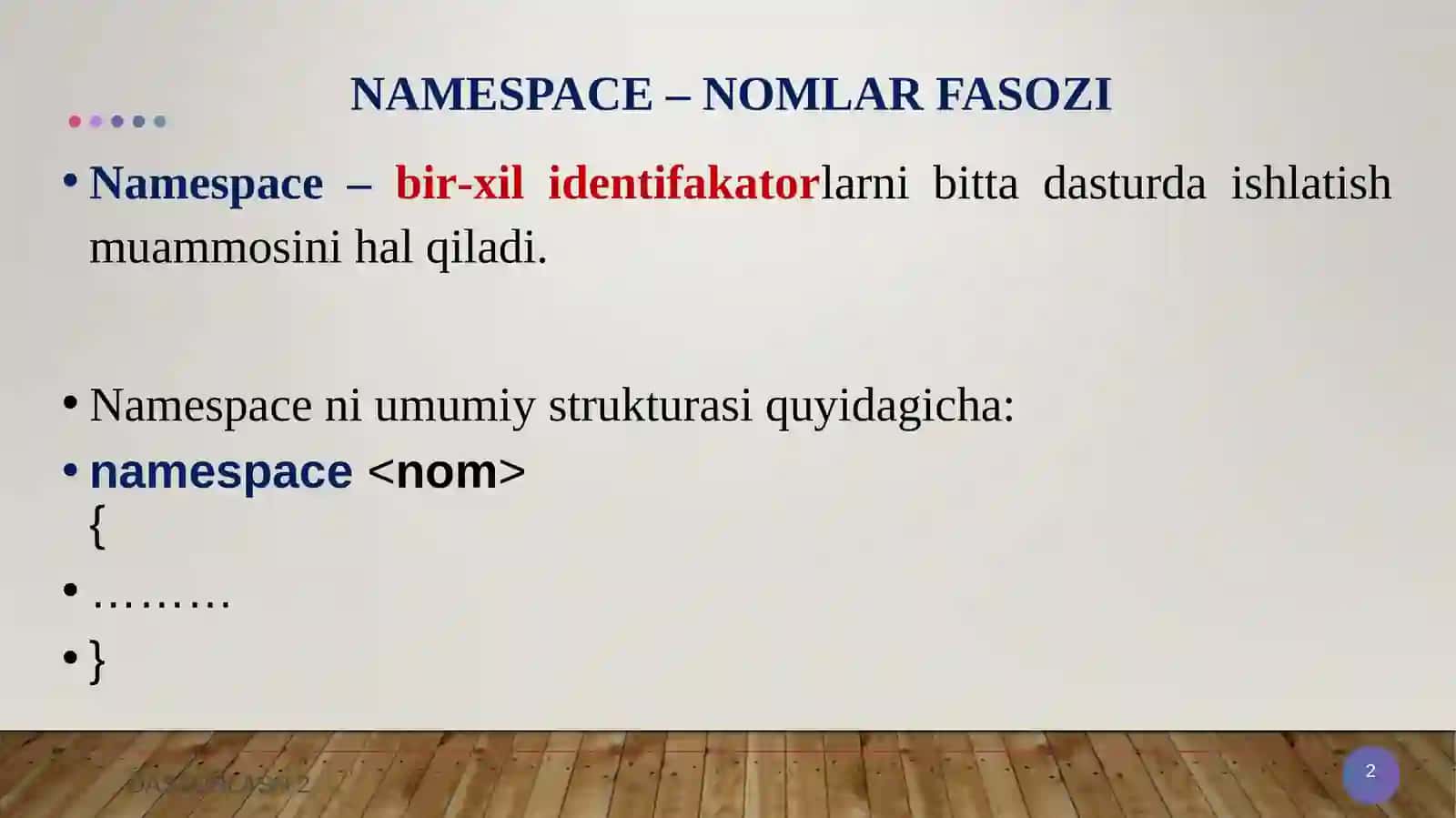 MА’RUZA REJASI Konteynerlar, Ketma-ket konteynerlar 2