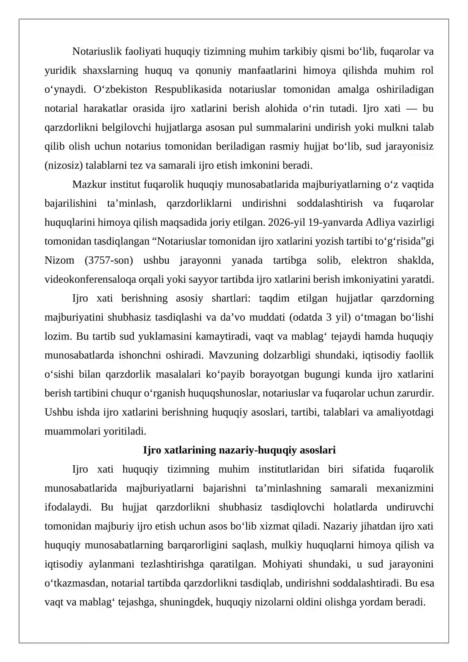 Ijro xatlarini berish tartibi 2