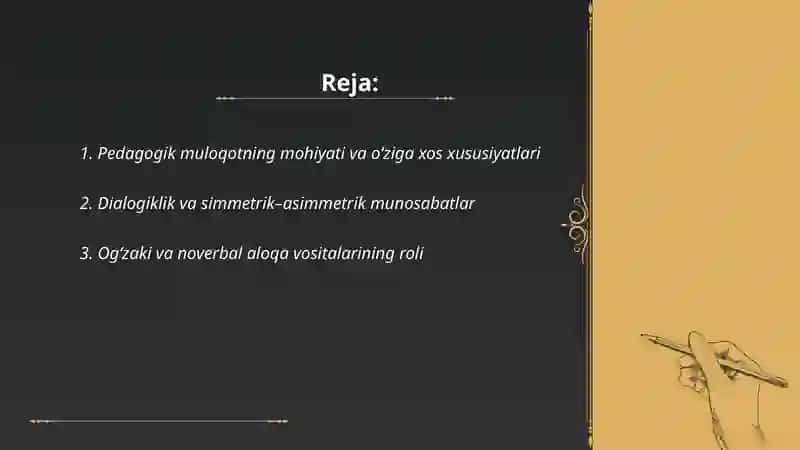 Pedagogik muloqotning ōziga xos xususiyatlari va funksiyalari 2