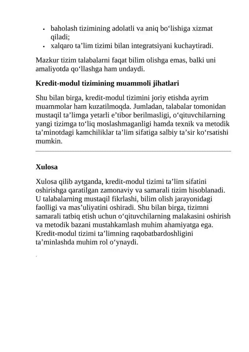 Kredit-modul tizimining ta’lim sifatiga ta’siri 2
