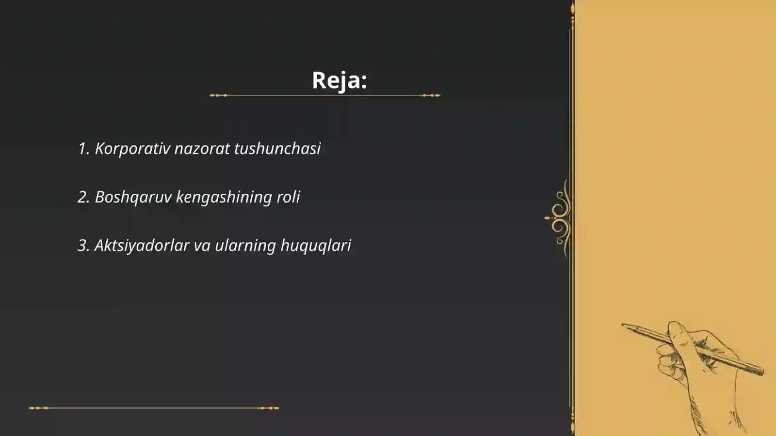 Korporativ nazorat va boshqaruv 2