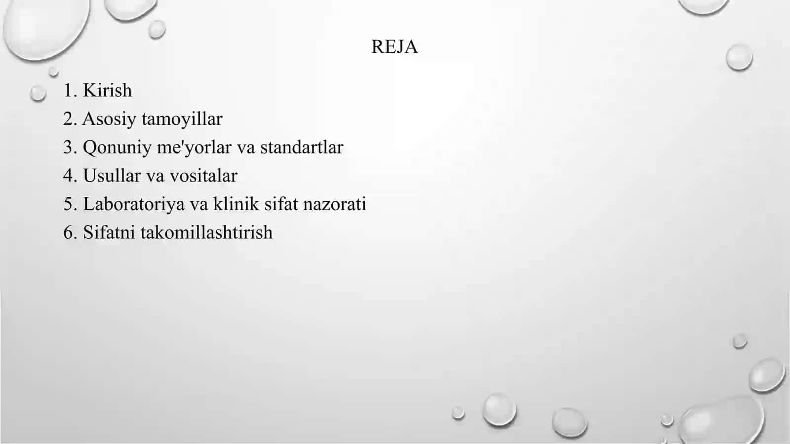 Tibbiyotda sifatni tekshirish 2
