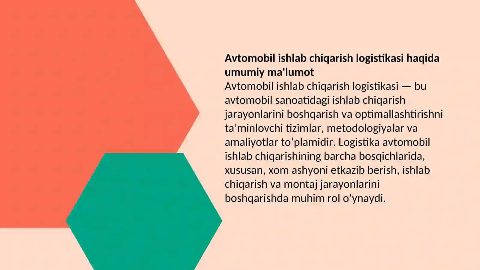 Avtomobil ishlab chiqarish logistikasi 2