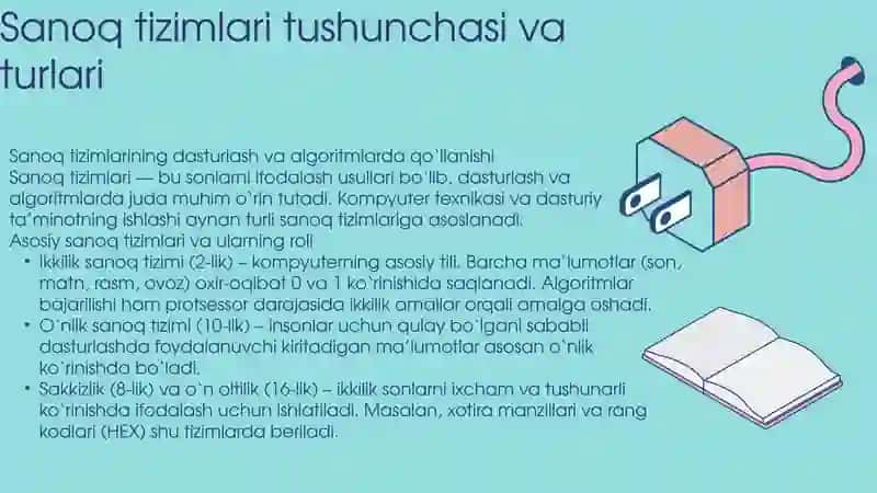 Sanoq tizimlarining dasturlash va algaritmlarda qo’llanishi 2