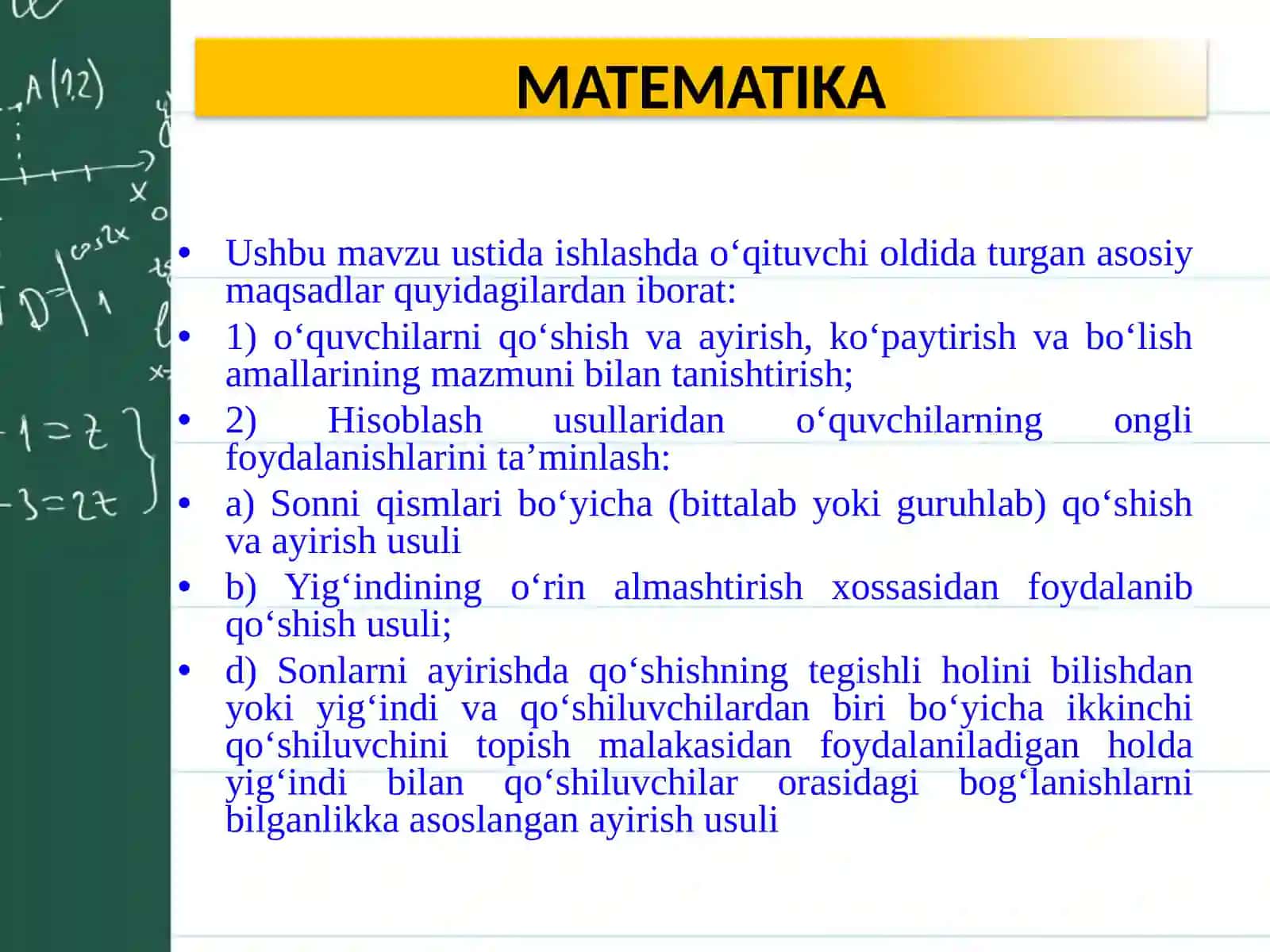 BOSHLANG’ICH MATEMATIKA NAZARIYASI 2