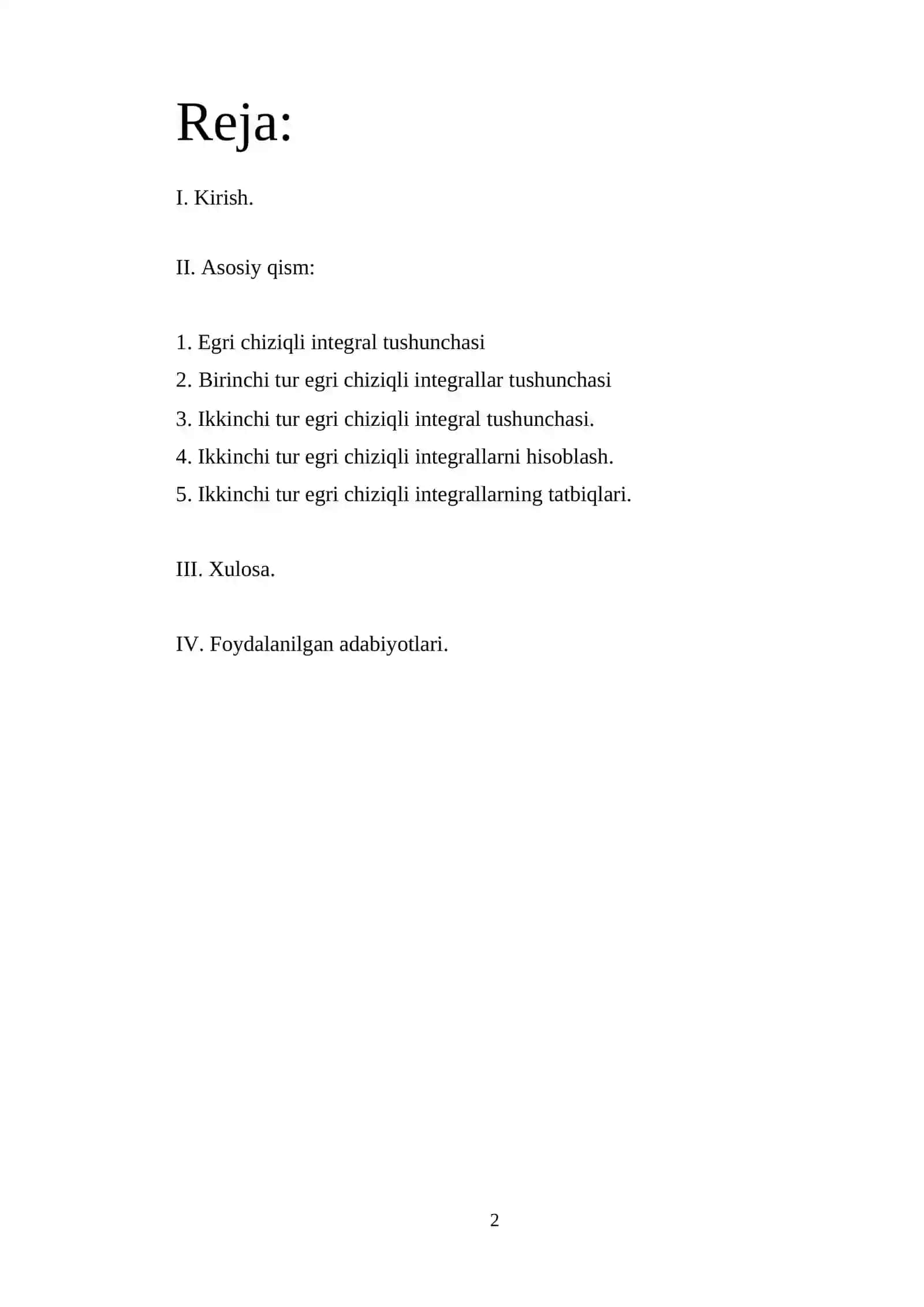 Birinchi va ikkinchi tur egri chiziqli integrallar 2